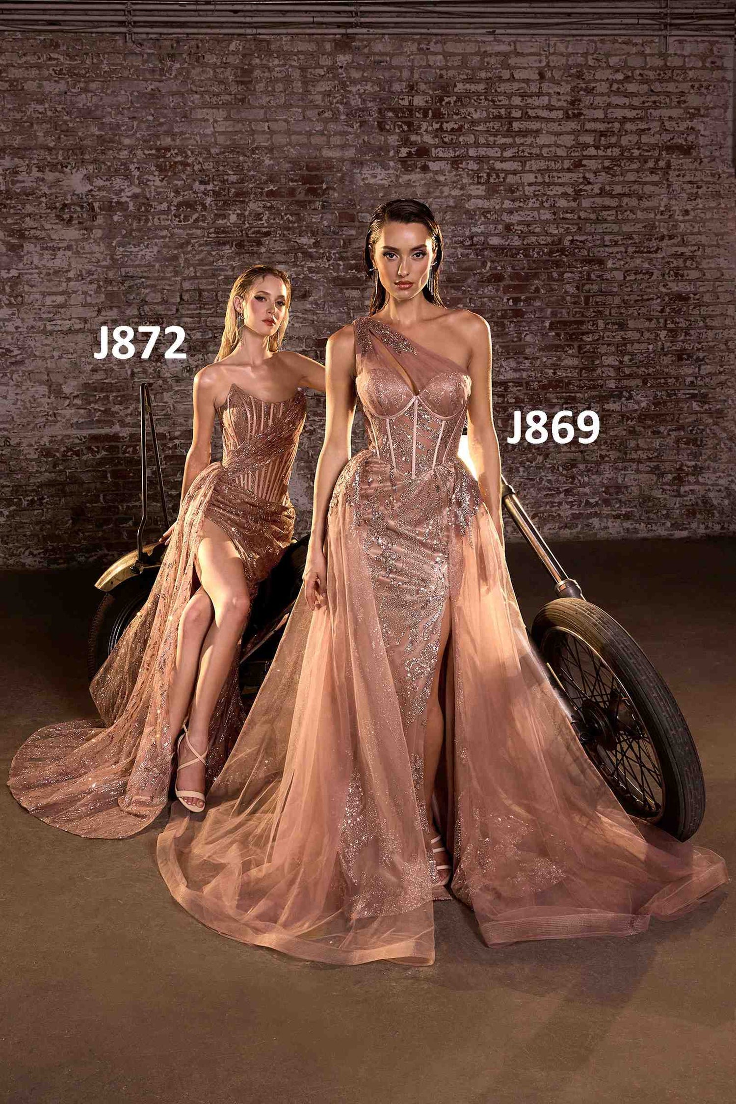 Ladivine J869 Long Fitted Tulle One Shoulder Strap Illusion Neck Gown by DiscountDressShop