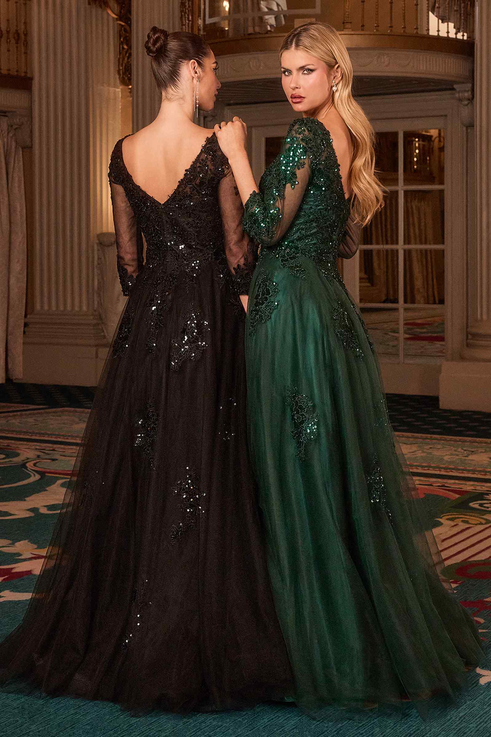 Ladivine J883 Mother of the Bride A-Line Ball Gown Long Sleeve by DiscountDressShop