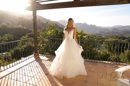Nox Anabel JE997 Long Sleeveless Layered A-Line Wedding Gown by DiscountDressShop