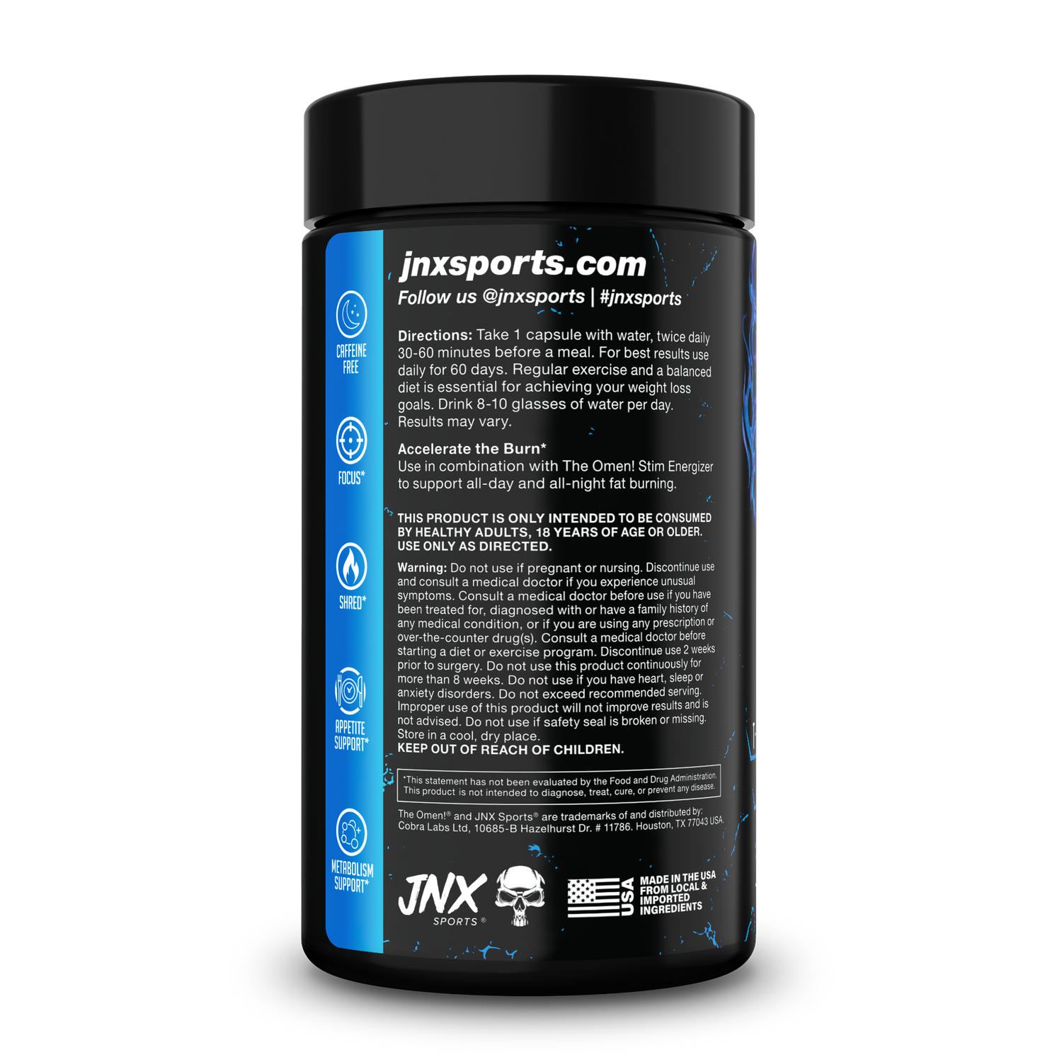 The Omen! Stim-Free Fat Burner by JNX Sports