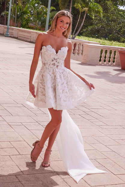 Nox Anabel JQ1017 Sweetheart Floral Big Bow Back Wedding Reception Dress by DiscountDressShop