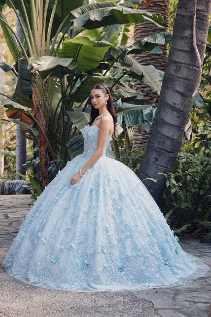 Juliet JT1449J Poofy Strapless Sweetheart Quinceanera Gown Includes Cape by DiscountDressShop