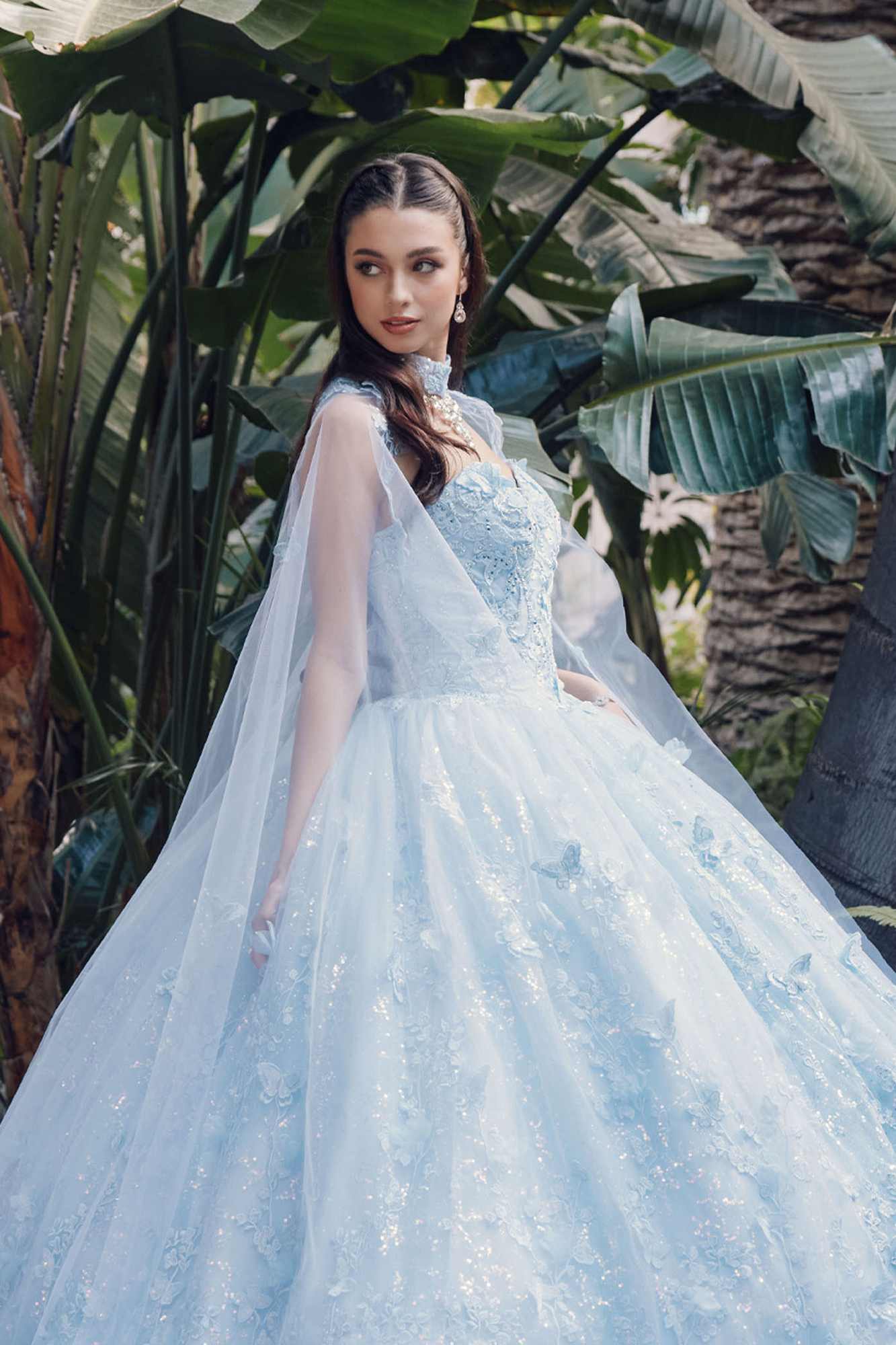 Juliet JT1449J Poofy Strapless Sweetheart Quinceanera Gown Includes Cape by DiscountDressShop