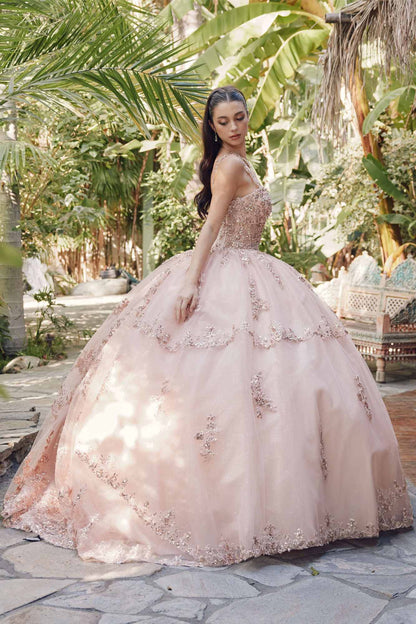 Juliet JT1450J Poofy Sweetheart Corset Boned Quinceanera Ball Gown by DiscountDressShop