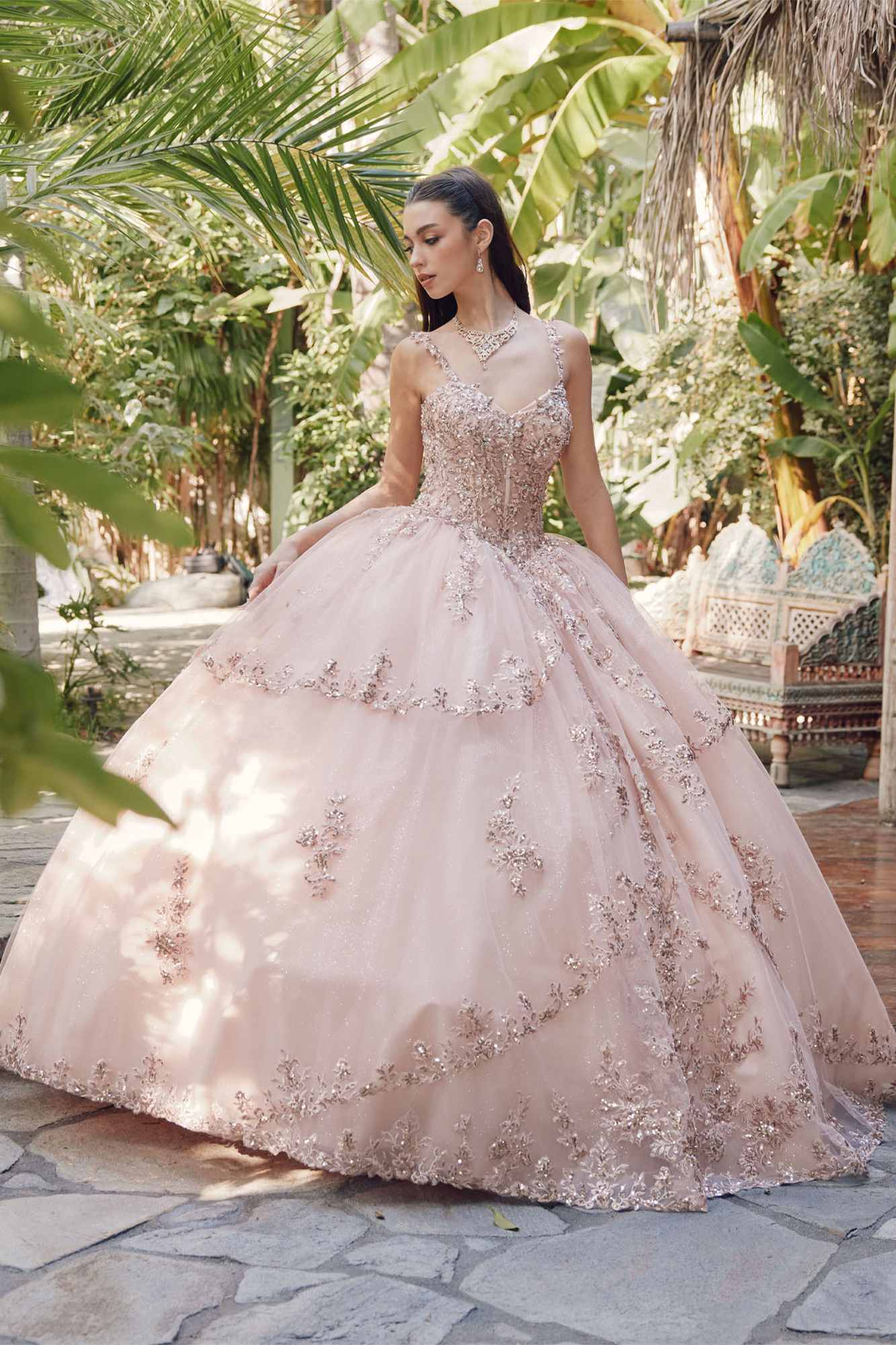 Juliet JT1450J Poofy Sweetheart Corset Boned Quinceanera Ball Gown by DiscountDressShop