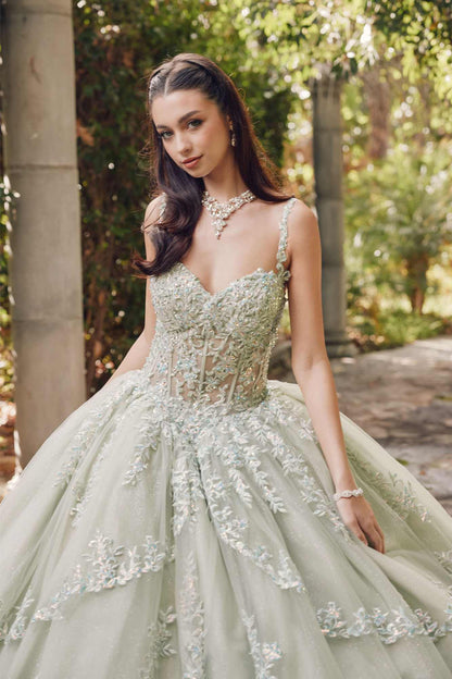 Juliet JT1450J Poofy Sweetheart Corset Boned Quinceanera Ball Gown by DiscountDressShop