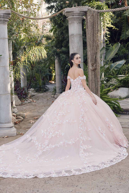 Juliet JT1460J Off the Shoulder Corset Bodice Poofy Quinceanera Gown by DiscountDressShop