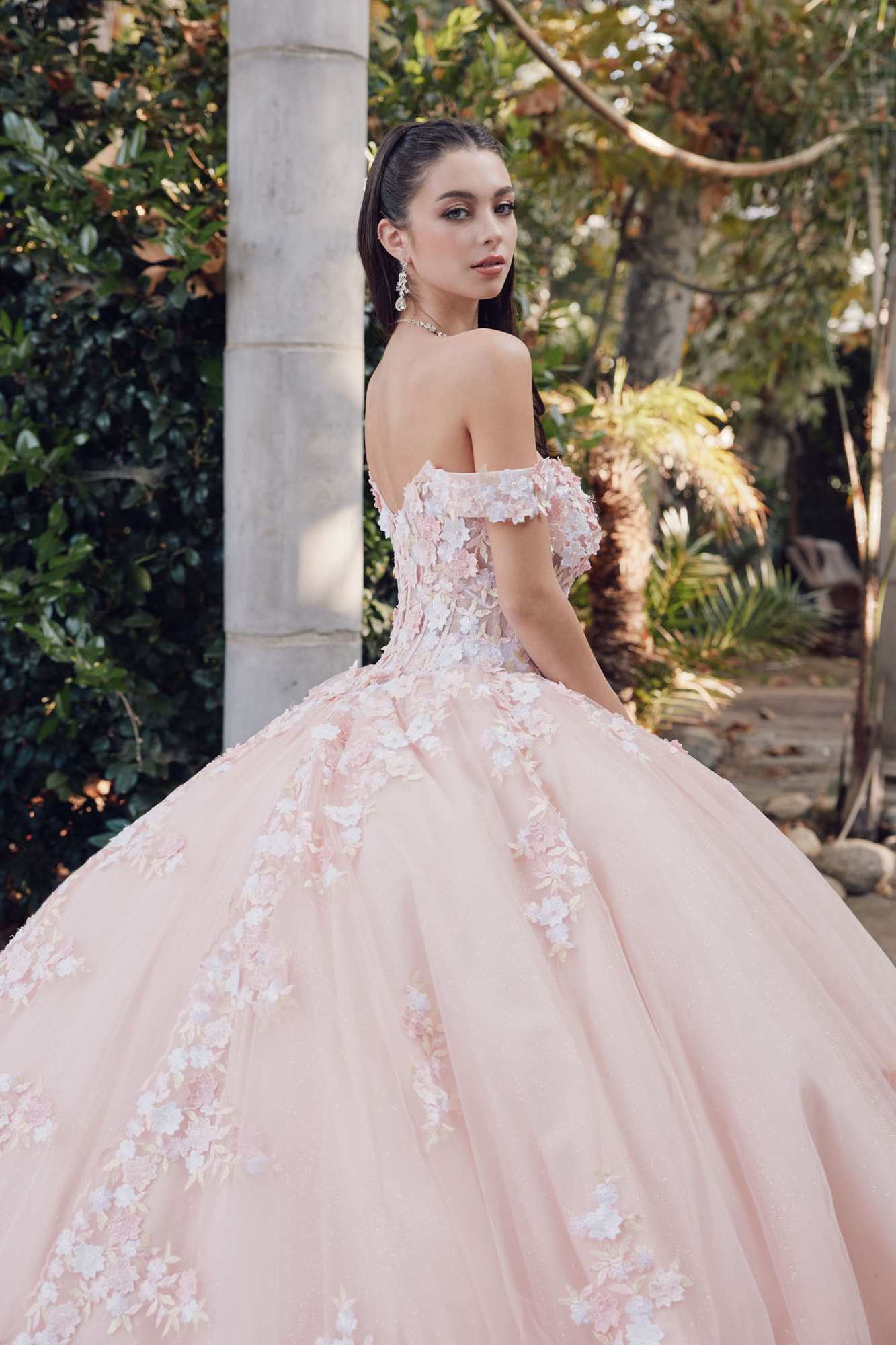 Juliet JT1460J Off the Shoulder Corset Bodice Poofy Quinceanera Gown by DiscountDressShop