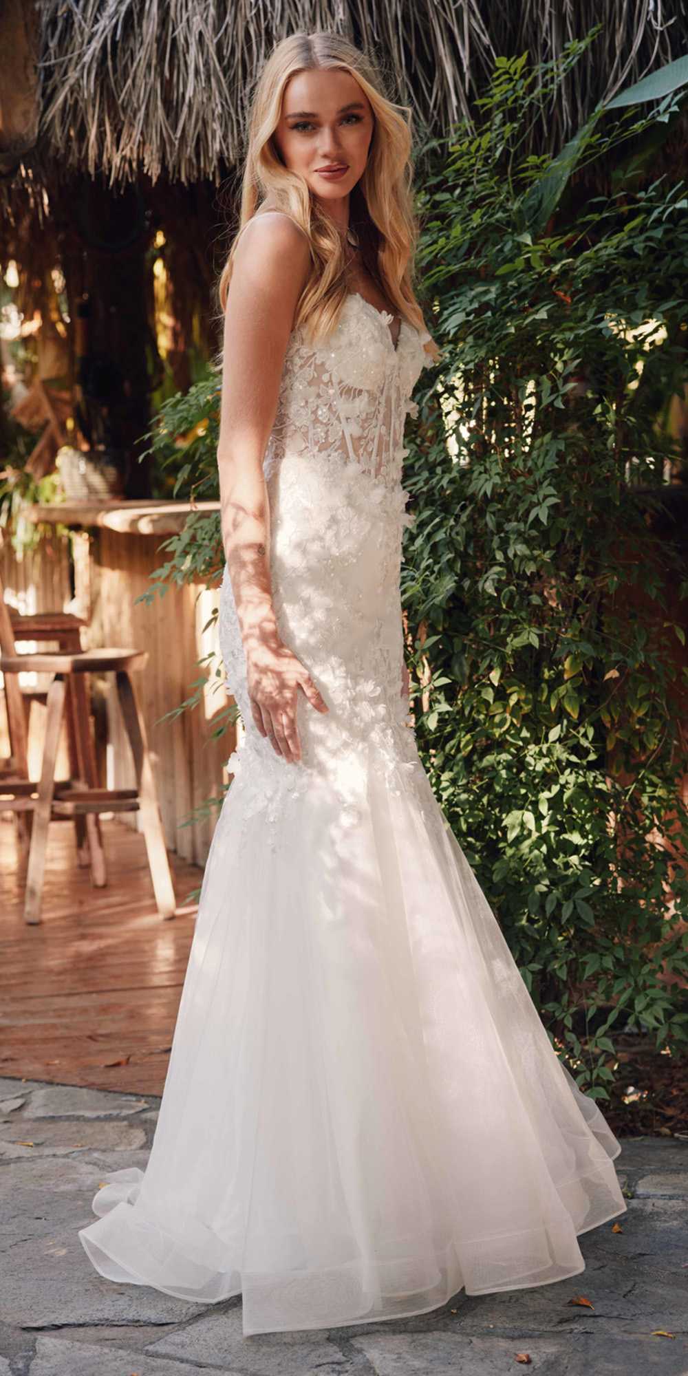 Juliet JT2469KW Long Sweetheart Boned Embellished Bodice Trumpet Gown by DiscountDressShop