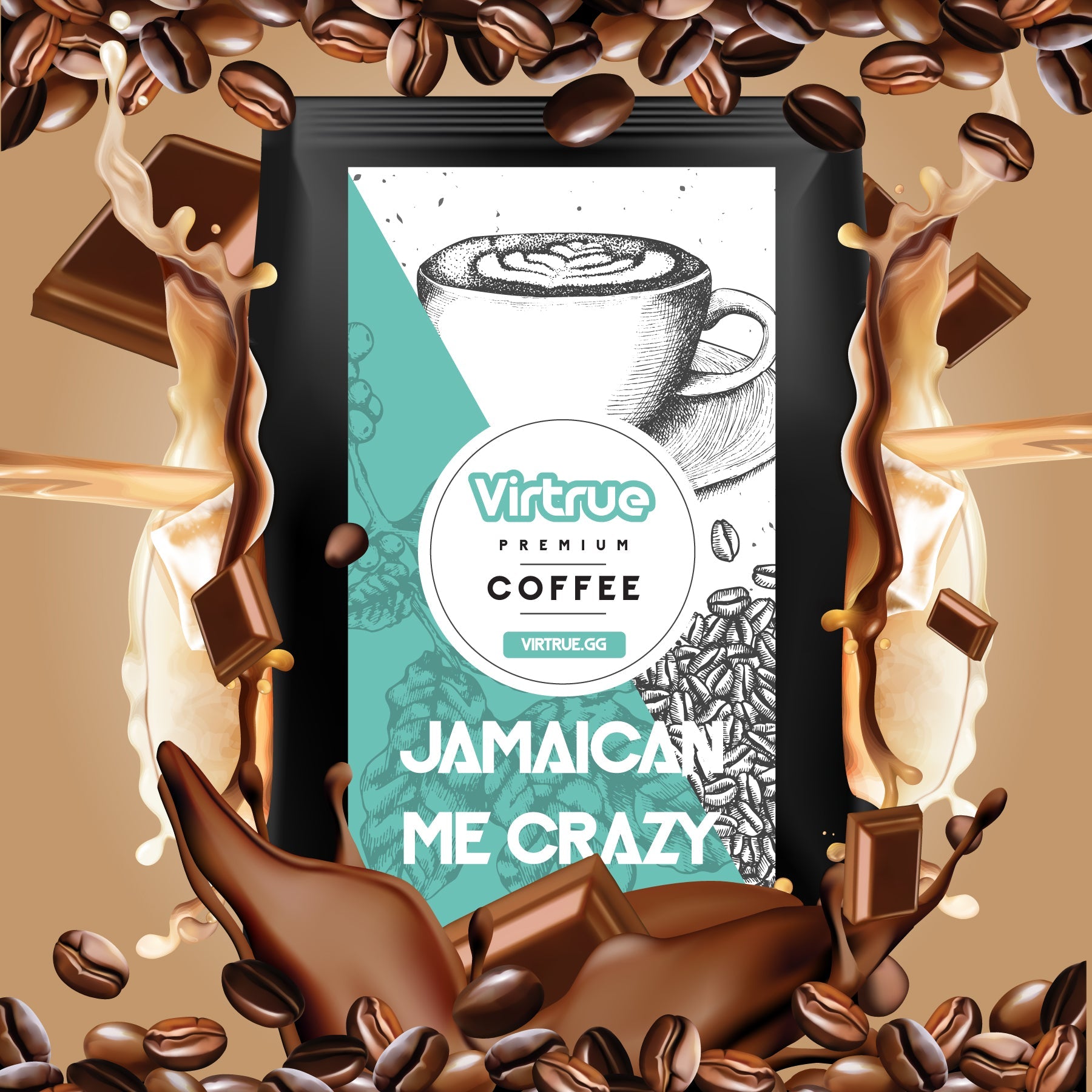 Jamaican Me Crazy (Chocolate &amp; Kahlua) Flavored Coffee – 16oz | Virtrue Premium by Virtrue
