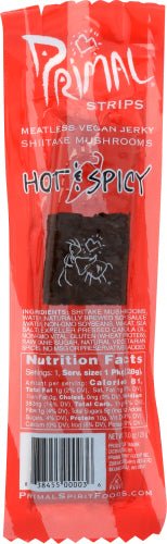Jerky, Shiitake Hot &amp; Spicy, Vegan, Primal Strips by Country Life Natural Foods