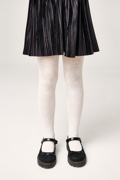Conte Tights for girls Ketty 40 Den - Floral Pattern