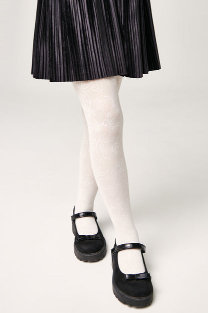 Conte Tights for girls Ketty 40 Den - Floral Pattern