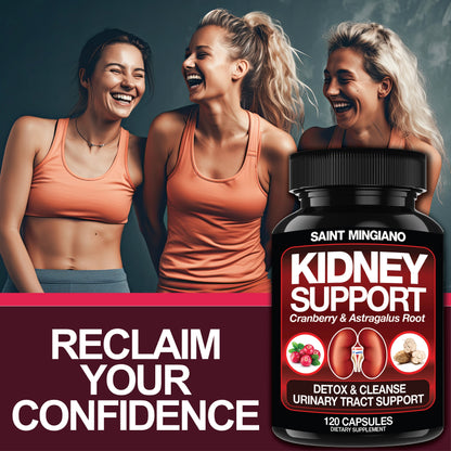 Kidney Support Cleanse Detox &amp; Repair -120 Capsules - Cranberry &amp; Astragalus Root Pills by Saint Mingiano - Supplements &amp; Wellness Dedicated to Holistic Health