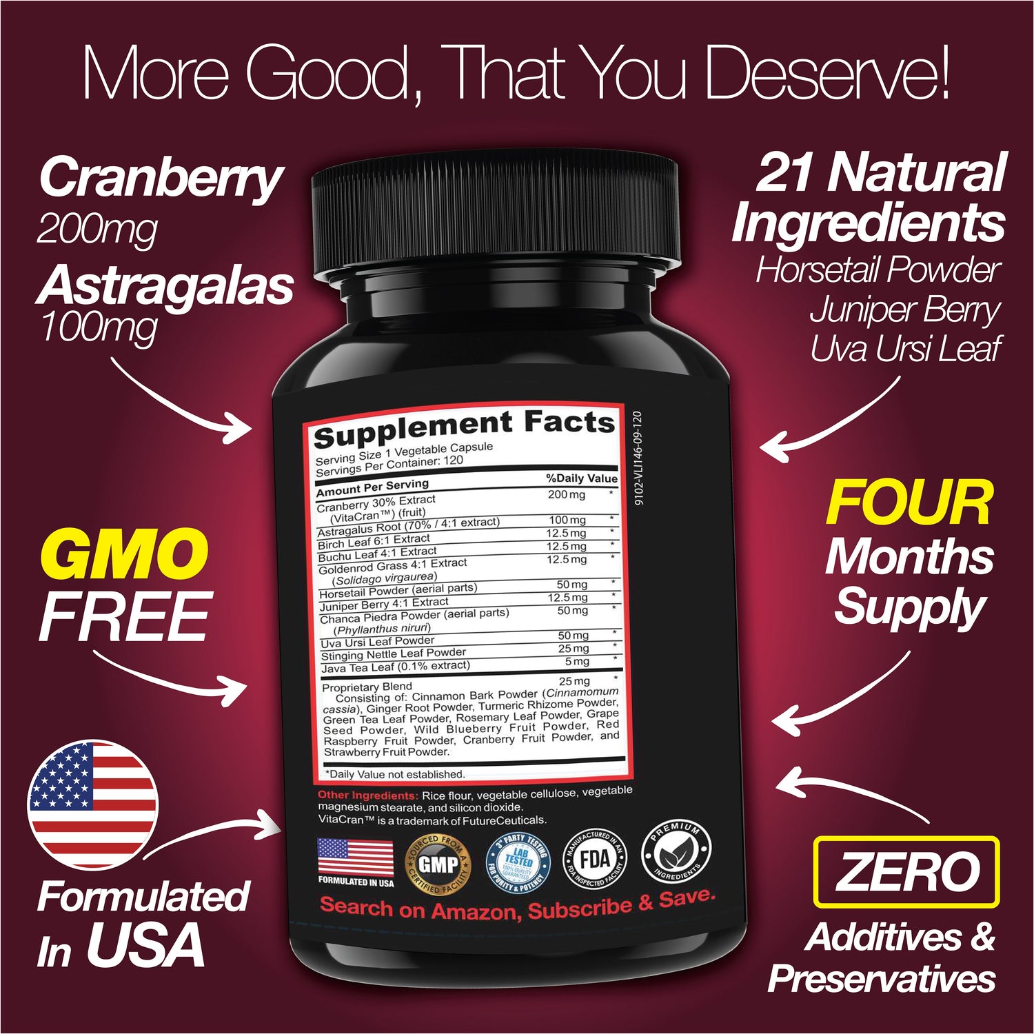 Kidney Support Cleanse Detox &amp; Repair -120 Capsules - Cranberry &amp; Astragalus Root Pills by Saint Mingiano - Supplements &amp; Wellness Dedicated to Holistic Health