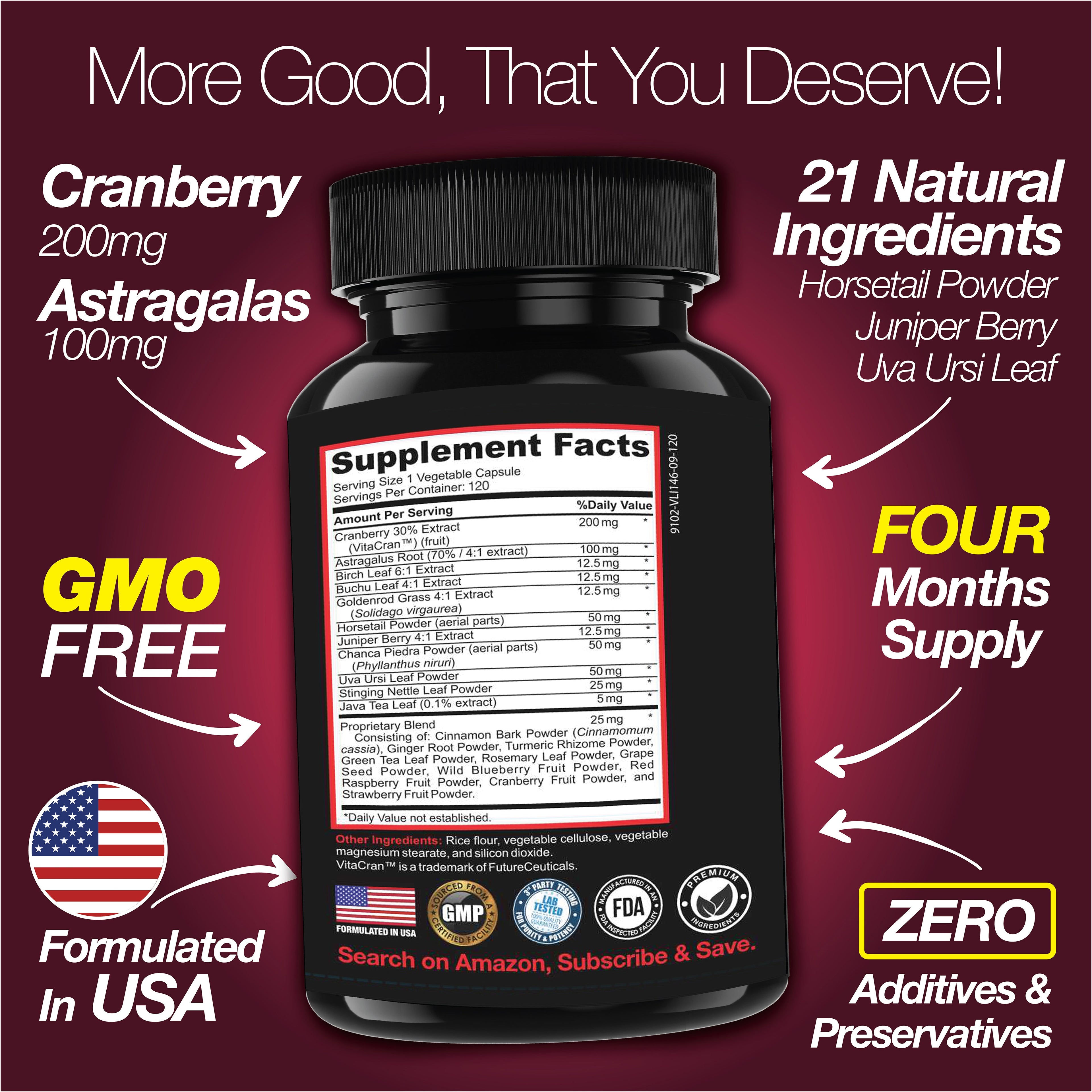 Kidney Support Cleanse Detox &amp; Repair -120 Capsules - Cranberry &amp; Astragalus Root Pills by Saint Mingiano - Supplements &amp; Wellness Dedicated to Holistic Health