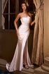 Ladivine KV1118W Fitted Strapless Luxe Satin Bridal Gown by DiscountDressShop
