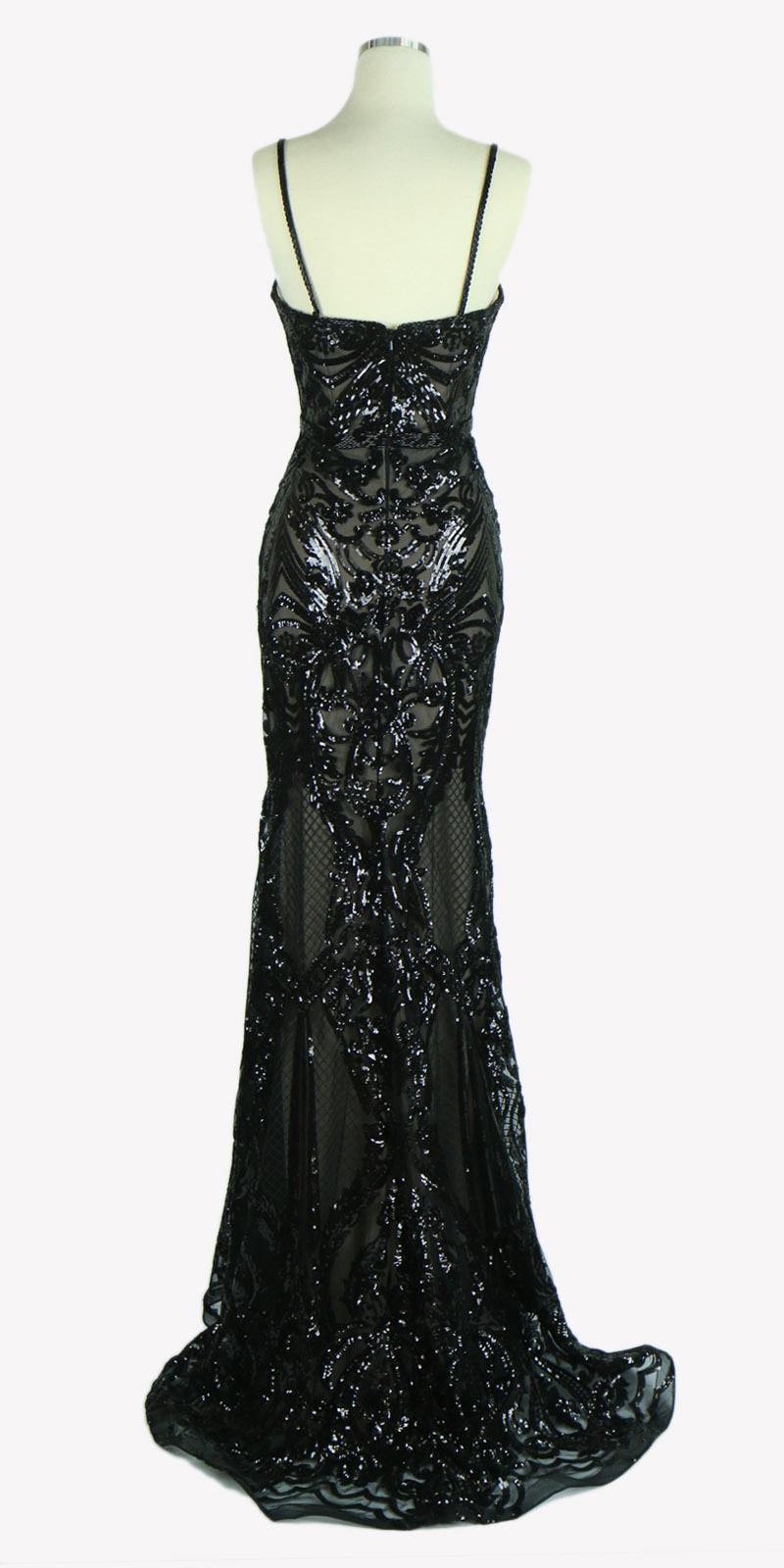 CLEARANCE - Aspeed L1982 Long Sequins Navy Blue Evening Gown V-Neck (Size XS) by DiscountDressShop
