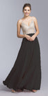 CLEARANCE - Aspeed USA 2055 Illusion Bodice Beaded Long Dress V-Neck (Size XXS) by DiscountDressShop