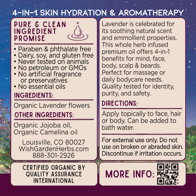 Lavender Oil, Calm &amp; Hydrate by WishGarden Herbs