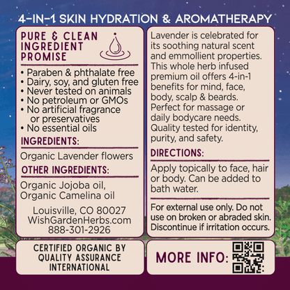 Lavender Oil, Calm &amp; Hydrate by WishGarden Herbs