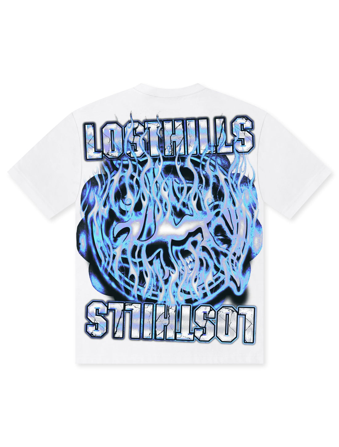Losthills Inverted Logo Tee - White by Denim Exchange