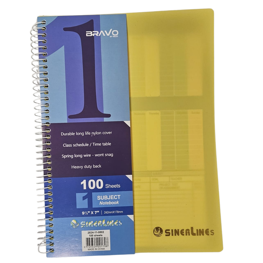 Bravo 1 Subject Notebook 100 Sheets by Farmacias Savia