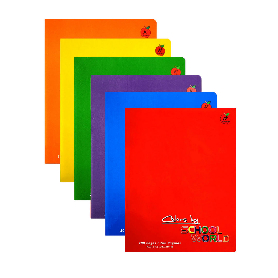 Libreta de carpeta de colores School World 200 páginas by Farmacias Savia