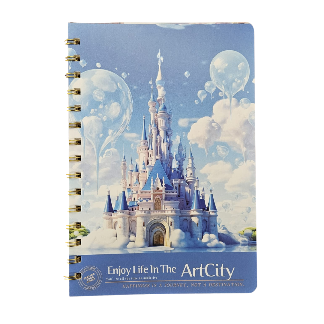 ArtCity Spiral Notebook (9″×7″, 80 Sheets, Castle Design) by Farmacias Savia