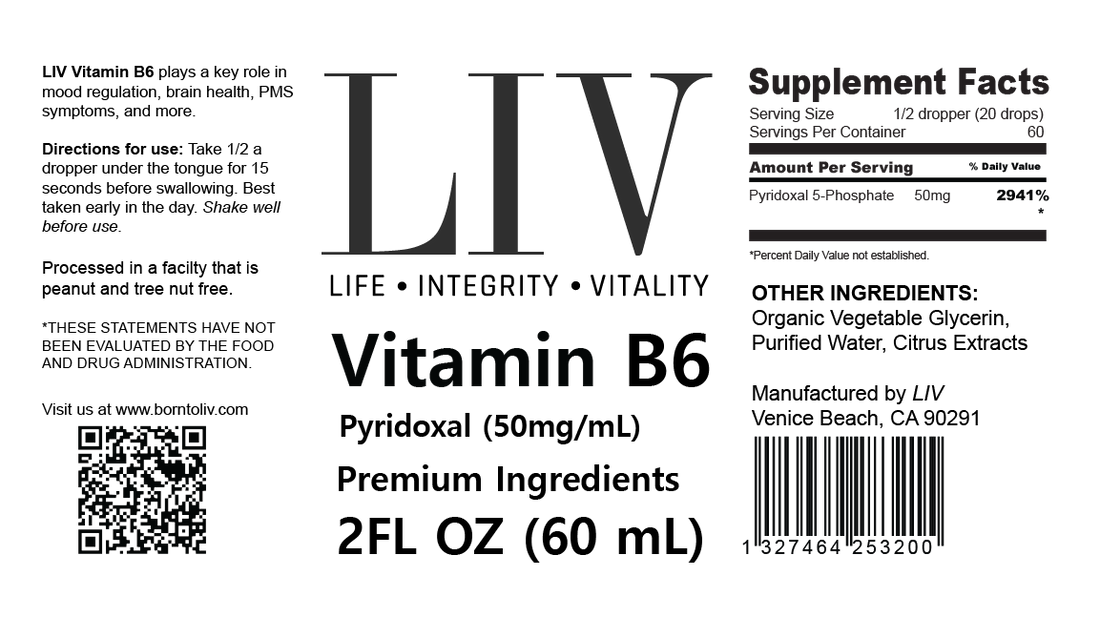 Vitamin B6 Pyridoxal Liquid (5-Phosphate 50mg, 60 servings) by LIV