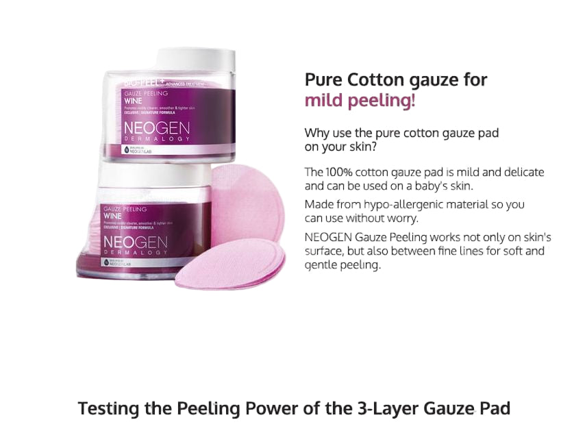 NEOGEN Dermalogy Bio-Peel Gauze Peeling Wine by AsiaBeautyMall
