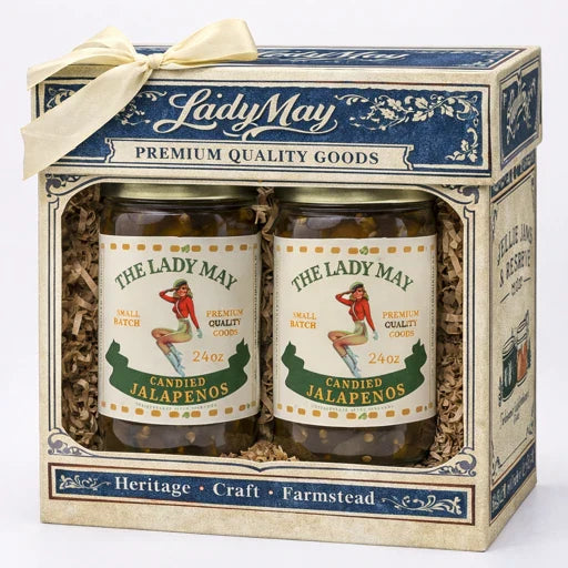 Sweet Heat Candied Jalapeños 2 pack – The Lady May’s Small-Batch Cowboy Candy | Sweet &amp; Spicy Pickled Jalapeños in 24oz Glass Jar