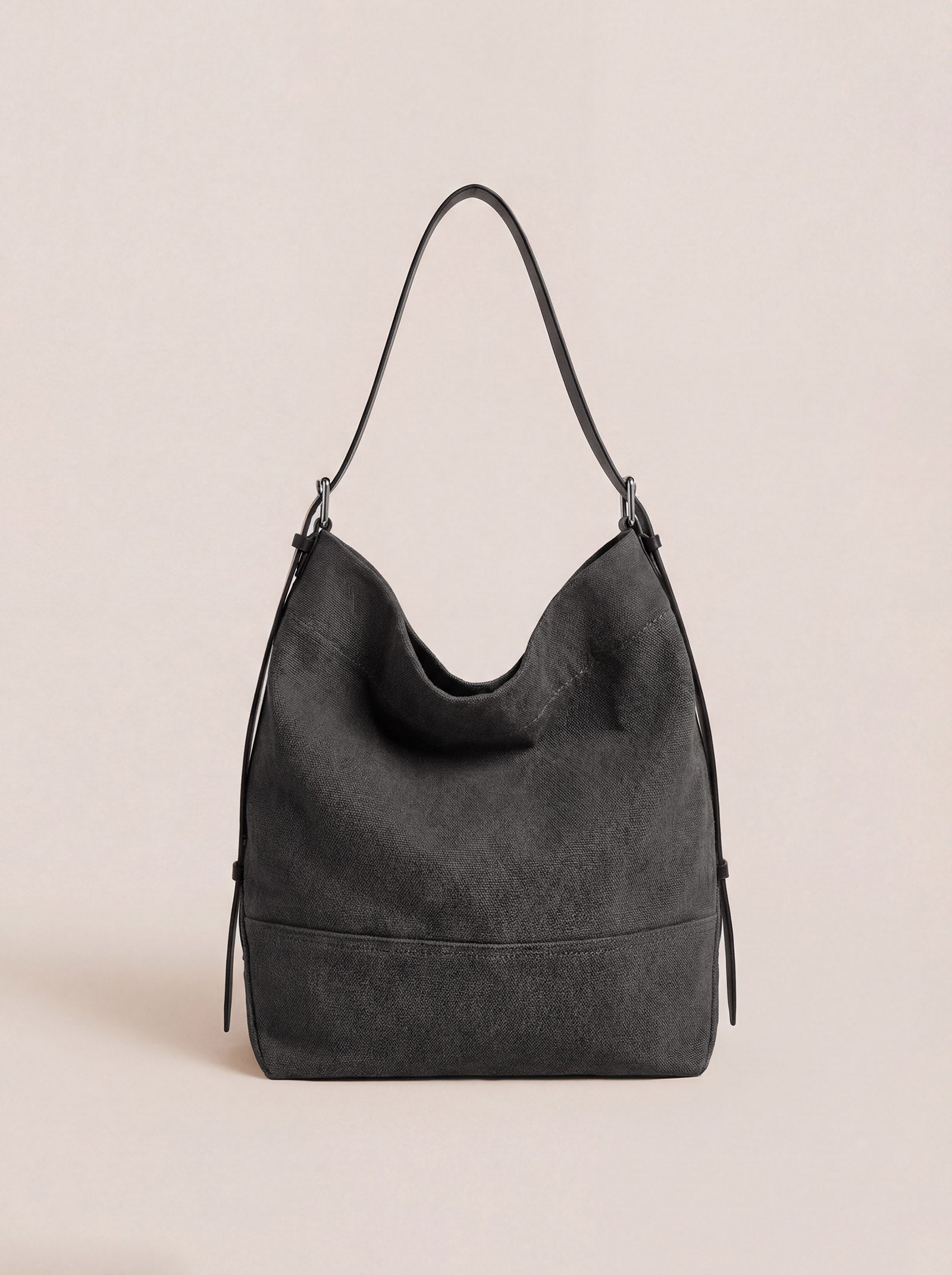 Large Canvas Tote Shoulder Bag Slouchy Relaxed Fit Hobo Bag by LINTICO