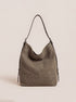 Large Canvas Tote Shoulder Bag Slouchy Relaxed Fit Hobo Bag by LINTICO
