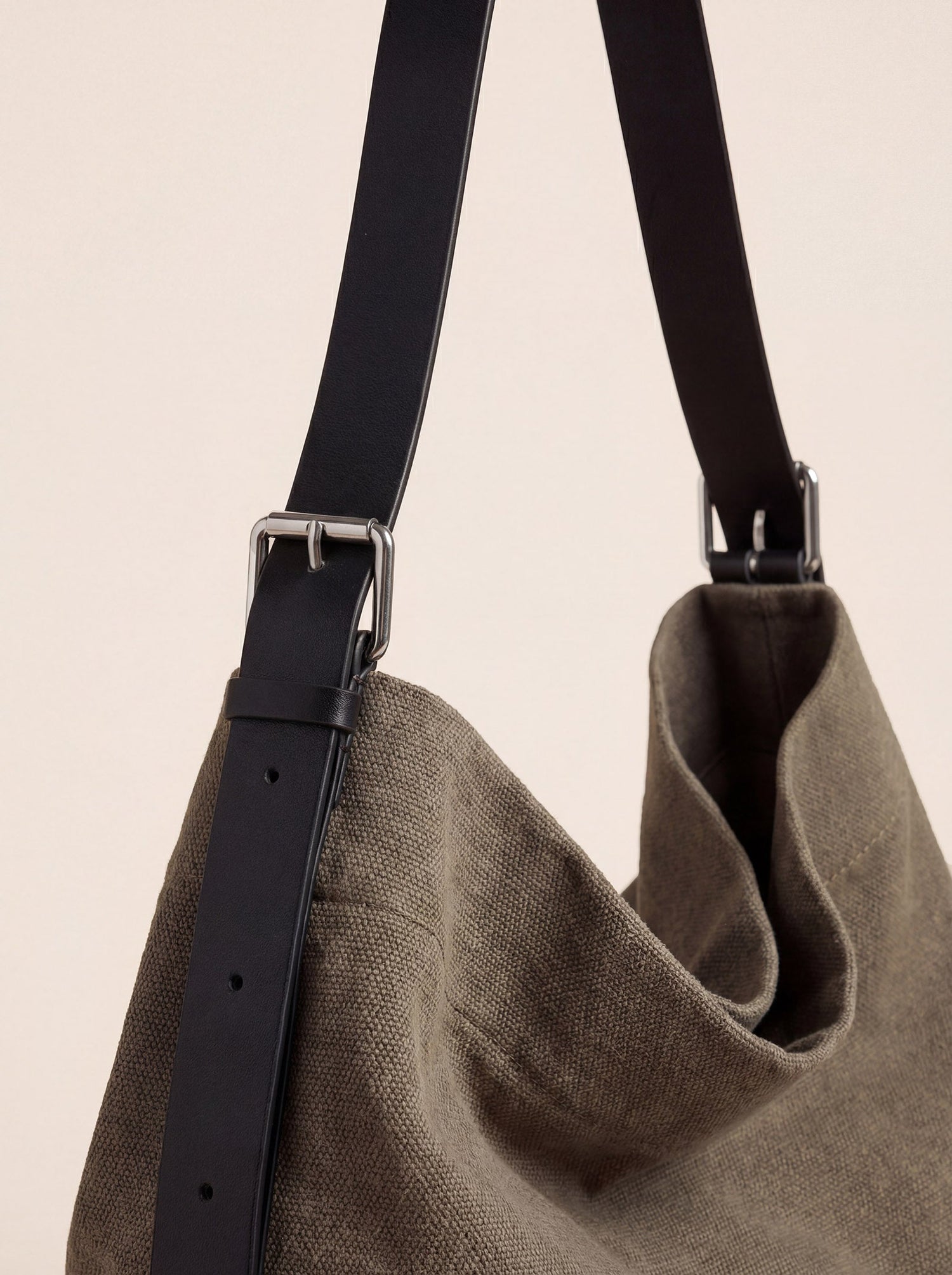 Large Canvas Tote Shoulder Bag Slouchy Relaxed Fit Hobo Bag by LINTICO