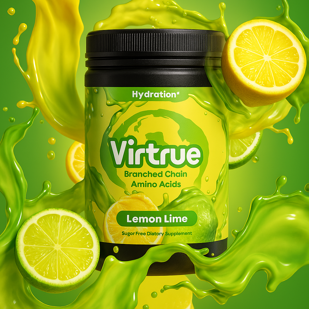 Lemon Lime BCAA + Electrolyte Powder | Hydration &amp; Recovery | Made in USA by Virtrue