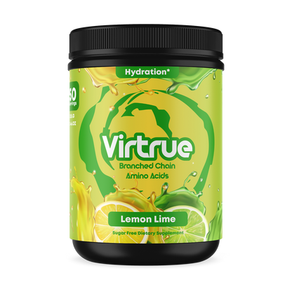 Lemon Lime BCAA + Electrolyte Powder | Hydration &amp; Recovery | Made in USA by Virtrue