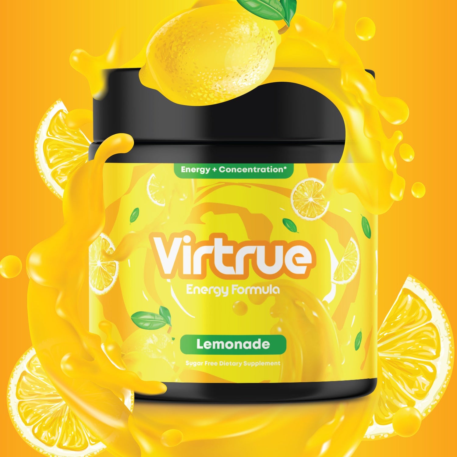 Lemonade Pre-Workout Energy Powder + Focus Boost &amp; Hydration | Sugar Free by Virtrue