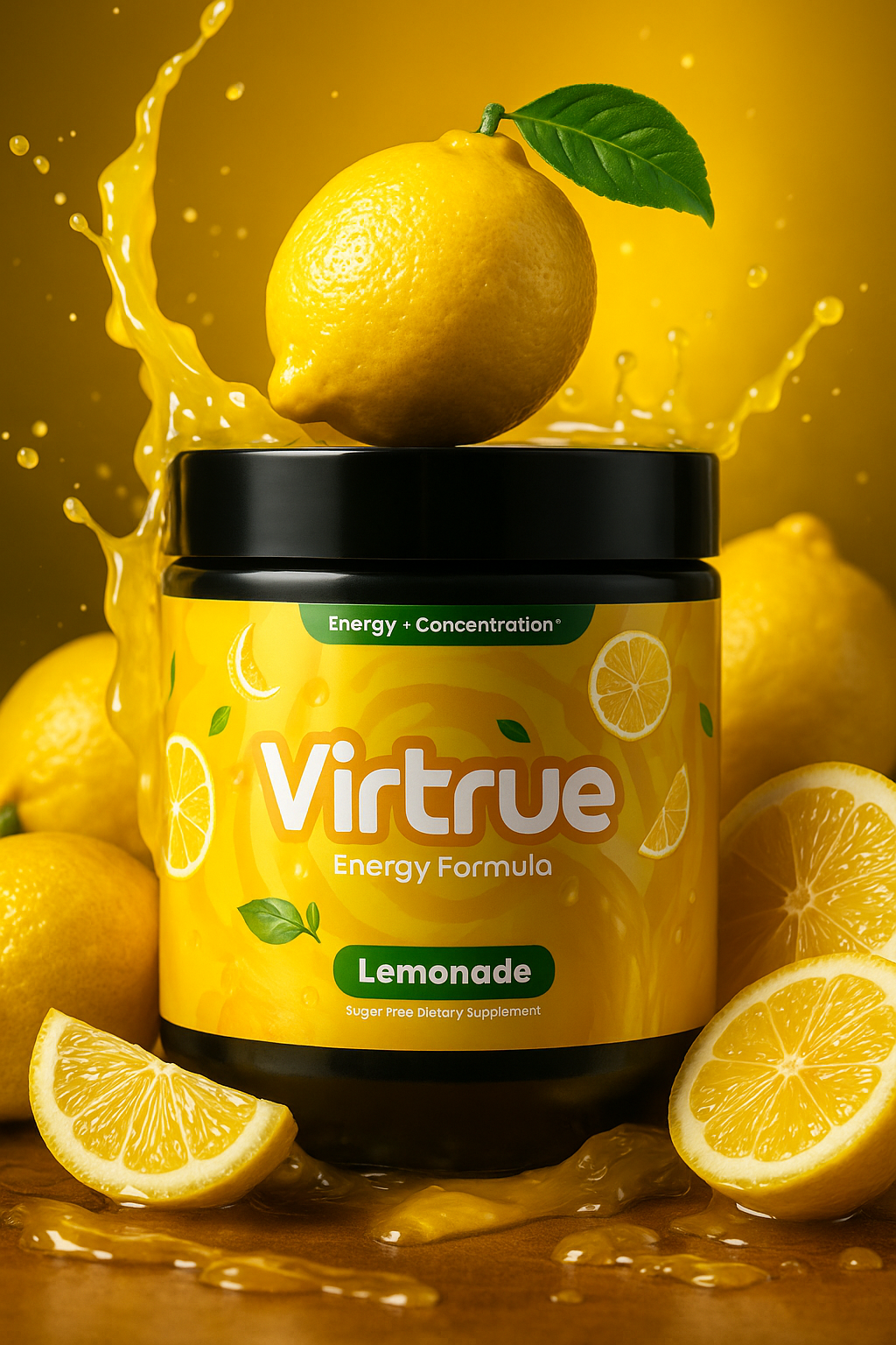 Lemonade Pre-Workout Energy Powder + Focus Boost &amp; Hydration | Sugar Free by Virtrue