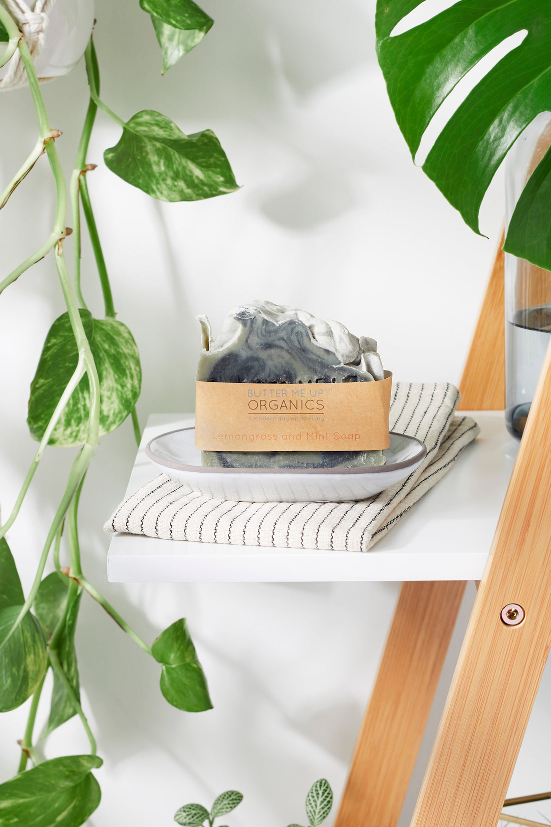 Organic Lemongrass Mint with Activated Charcoal and French Green Clay / VEGAN SOAP / PALM FREE by Butter Me Up Organics