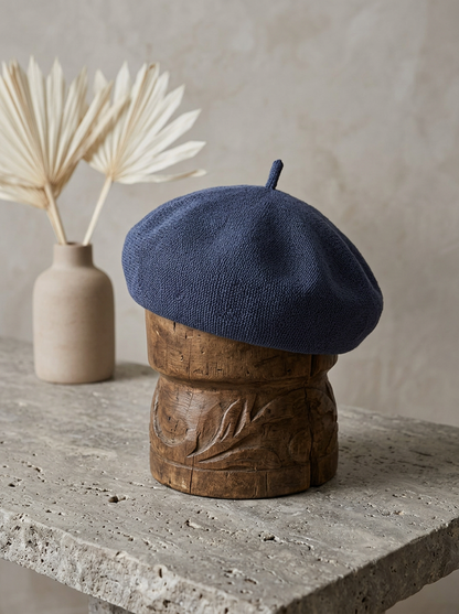 Linen Knit Beret Hat for Women Lightweight Breathable Summer Artist Cap by LINTICO