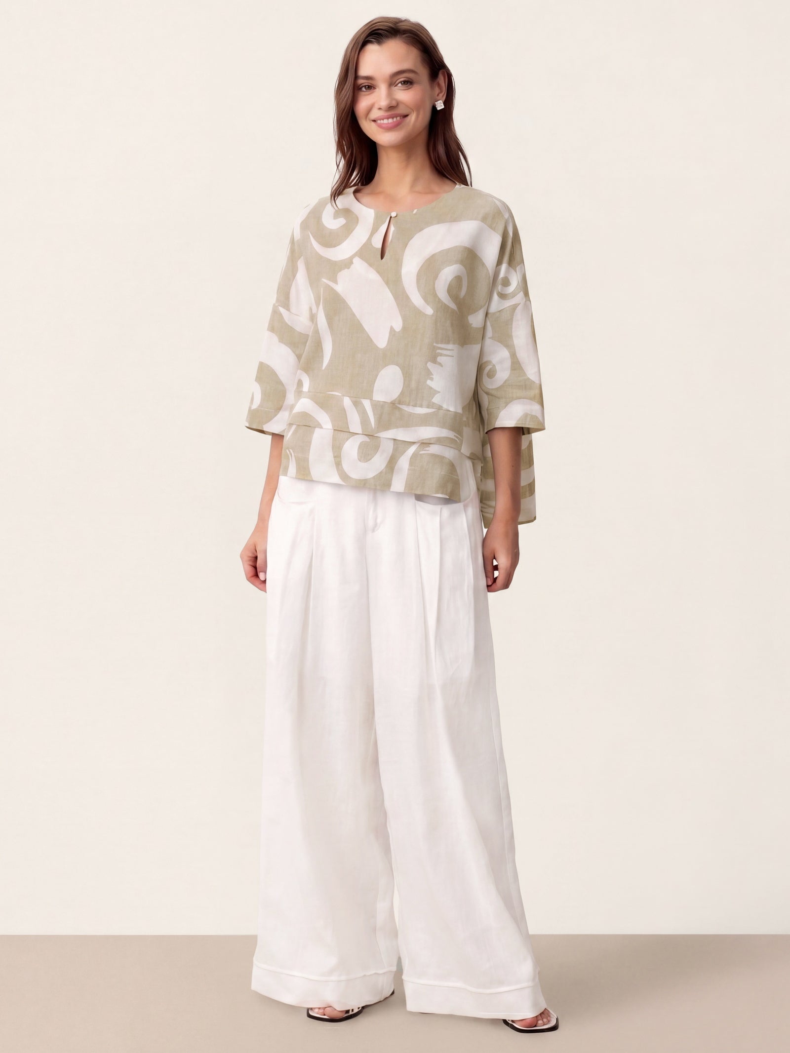 Linen Layered Asymmetric Top NOREEN by LINTICO