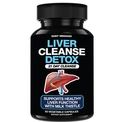 Liver Cleanse Detox &amp; Repair - 21 Day Cleanse - Natural Liver Support Supplement with Milk Thistle by Saint Mingiano - Supplements &amp; Wellness Dedicated to Holistic Health
