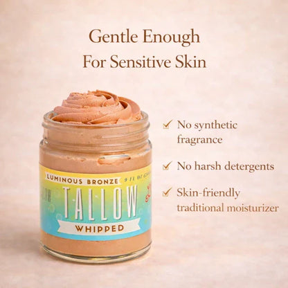 Luminous Bronze Whipped Tallow Moisturizer - Natural Bronzing Body Butter with Mica by Lady May Tallow