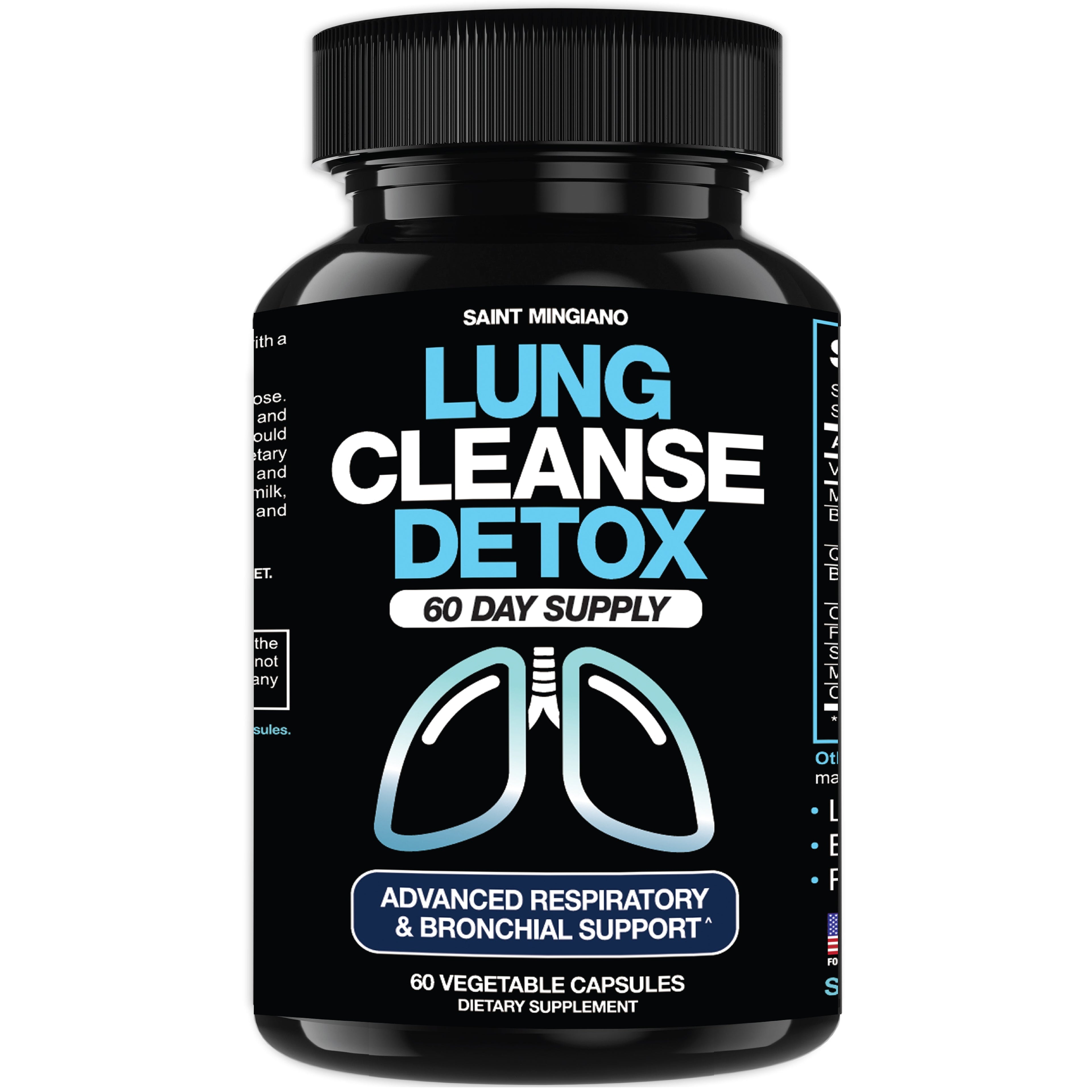 Lung Cleanse Detox, 60 Day Cleanse - Supports Lung Health Within Bronchial &amp; Respiratory Systems by Saint Mingiano - Supplements &amp; Wellness Dedicated to Holistic Health