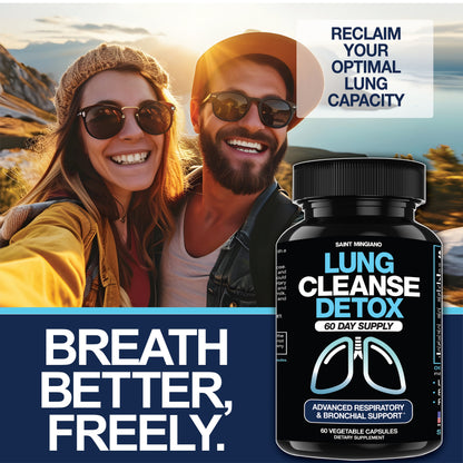 Lung Cleanse Detox, 60 Day Cleanse - Supports Lung Health Within Bronchial &amp; Respiratory Systems by Saint Mingiano - Supplements &amp; Wellness Dedicated to Holistic Health