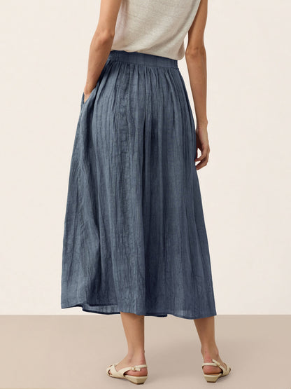 Lyocell Textured Pleated Waist Skirt ROSAMUND by LINTICO