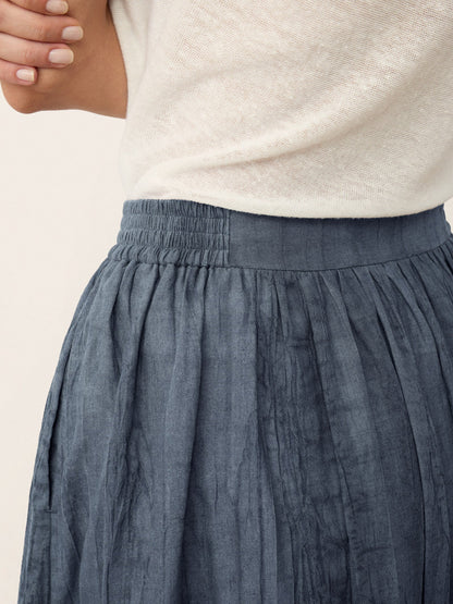 Lyocell Textured Pleated Waist Skirt ROSAMUND by LINTICO