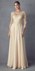 Juliet M12 Quarter Sleeved Embroidered Long A-Line Chiffon Dress by DiscountDressShop
