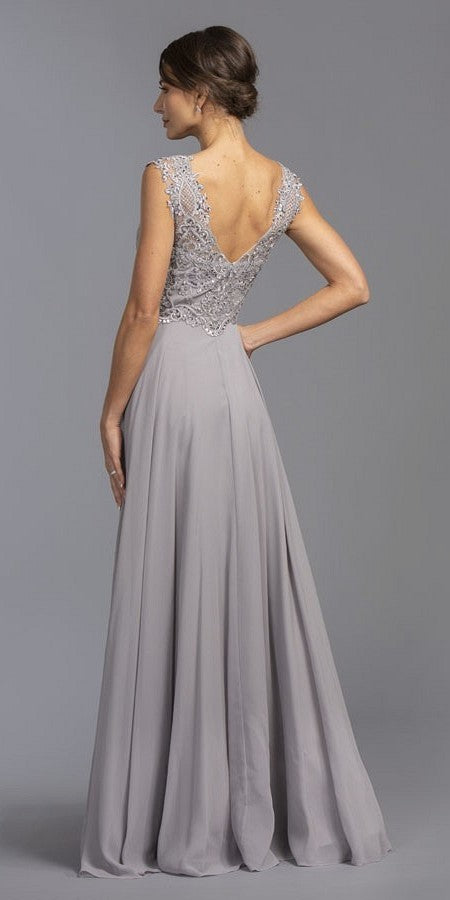 CLEARANCE - Aspeed USA M2341 Sleeveless Appliqued Long Dress (Size M) by DiscountDressShop